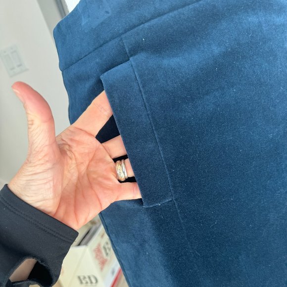 Ann Taylor Teal Velvet A-line Mini Skirt Petite 2 - Picture 4 of 14